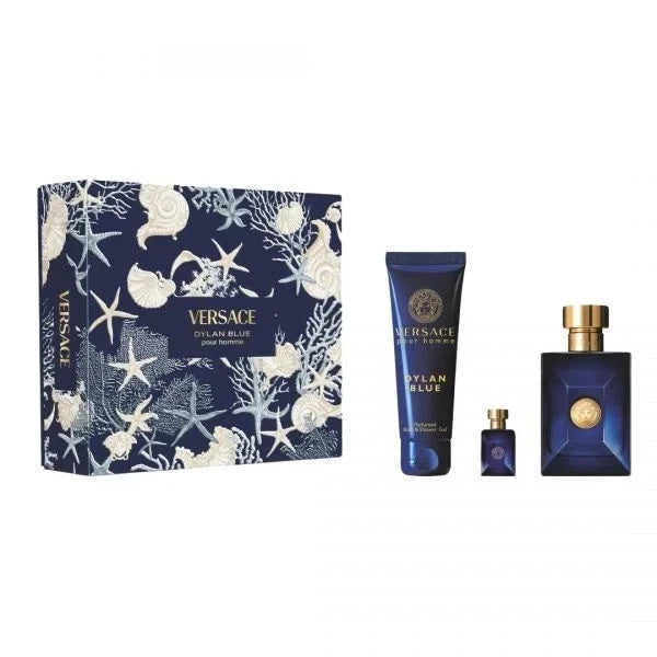 Versace Dylan Blue Men 3Pcs Set 3.4 oz EDP Spray+ 5.0oz Bath&Shower Gel+ 5ml EDT Spray