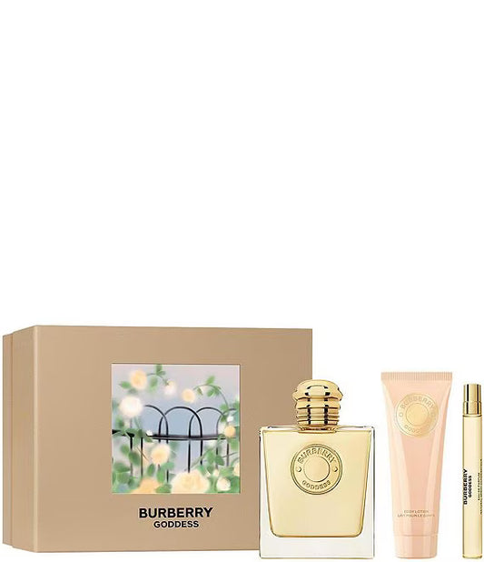 Burberry Goddess Women 3Pcs Set 3.4 EDP Spray + Body Lotion 75ml + 0.33EDP Spray