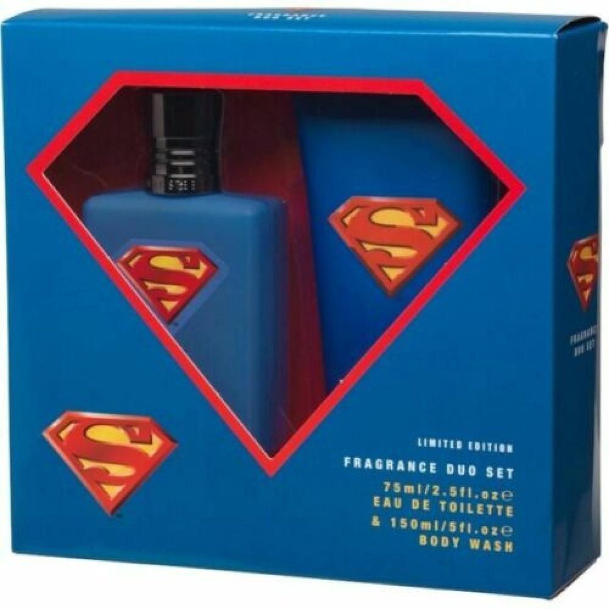 Superman Cologne Men 2Pcs Set  2.5oz EDT Spray + 5oz Body Wash