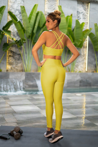 Conjunto deportivo estampado de 2 piezas: Top y leggings 373