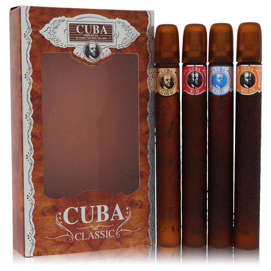 Gift Set -- Cuba Variety Set includes All Four 1.15 oz Sprays, Cuba Red, Cuba Blue, Cuba Gold and Cuba Orange