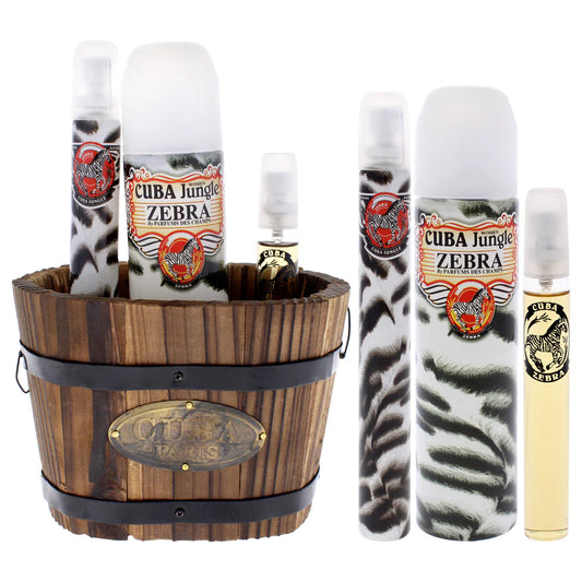 Cuba Jungle Zebra 3Pcs Set 3.4 oz EDP Spray 1.17 oz EDP Spray 15 ml EDP Spray
