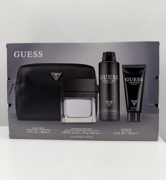 Guess Seductive Homme Men’s Perfume For Men 4Pcs EDT 3.4 oz-DEO 6.0oz-Shower Gel 3.4oz