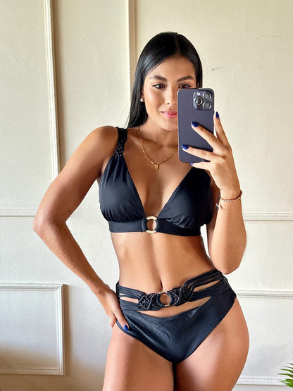 Traje de baño de dos piezas con top y tanga 7511