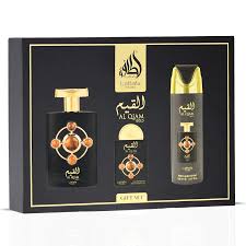 Lattafa Pride Al Qiam Gold Men 3Pcs Set 3.4oz EDP Spray + 6.67oz&nbsp; Perfumed Spray + 20ml EDP Spray
