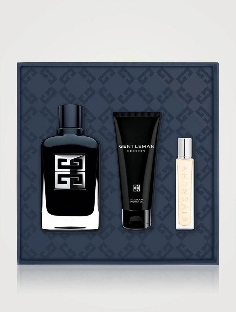 Givenchy Gentleman Socielty Men 3Pcs Set 3.3oz EDP Spray + 0.42oz Travel Spray + 2.5oz Shower Gel
