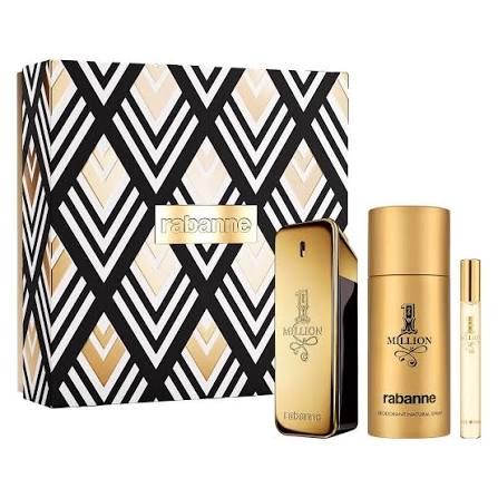 Paco Rabanne 1 Million Men 3PC SET(3.4oz edt sp,5.1oz deo sp,10ml edt sp)