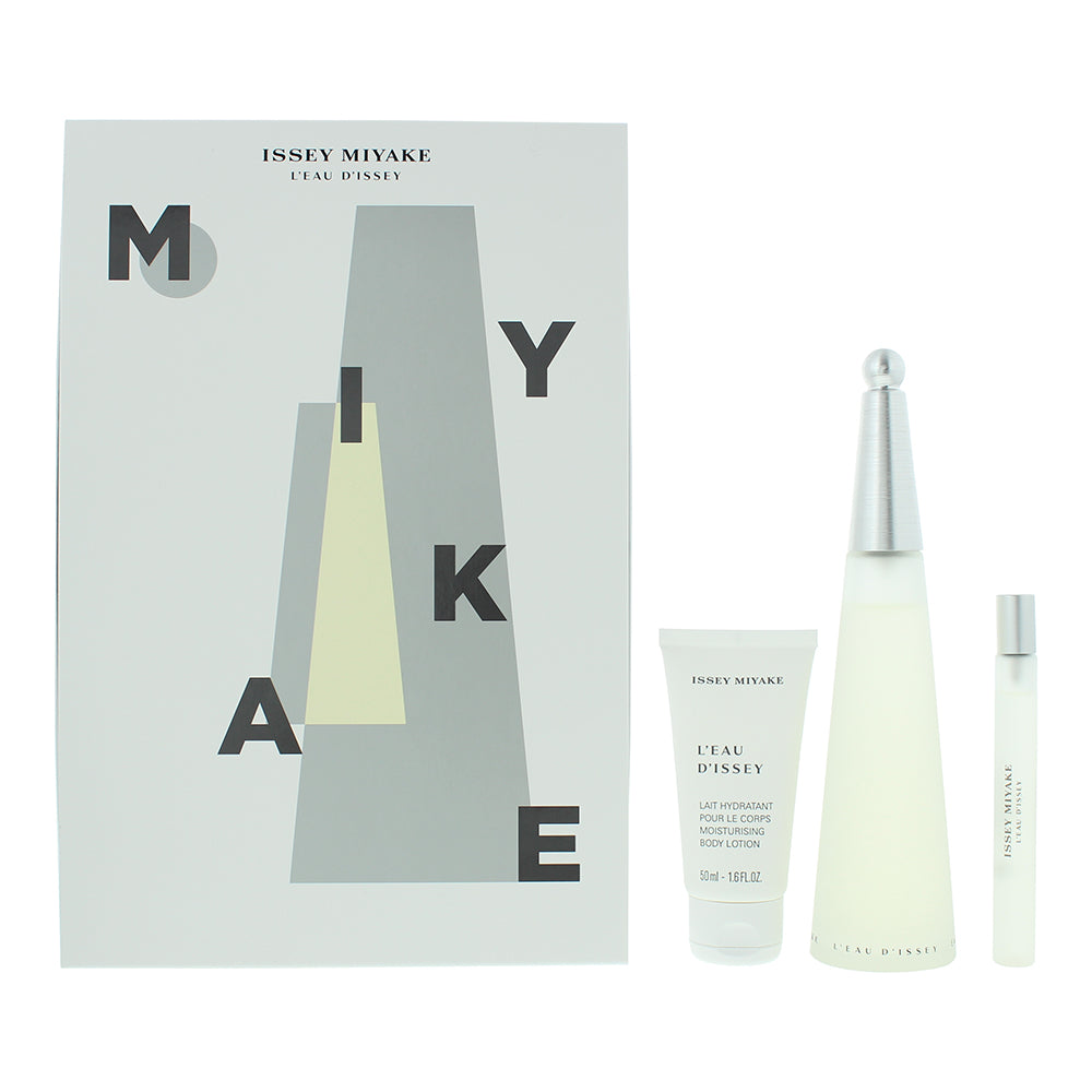 ISSEY MIYAKE L'eau d'Issey Women 3PC SET(3.3oz edt sp,1.6oz Body Lotion,10ML edt sp)