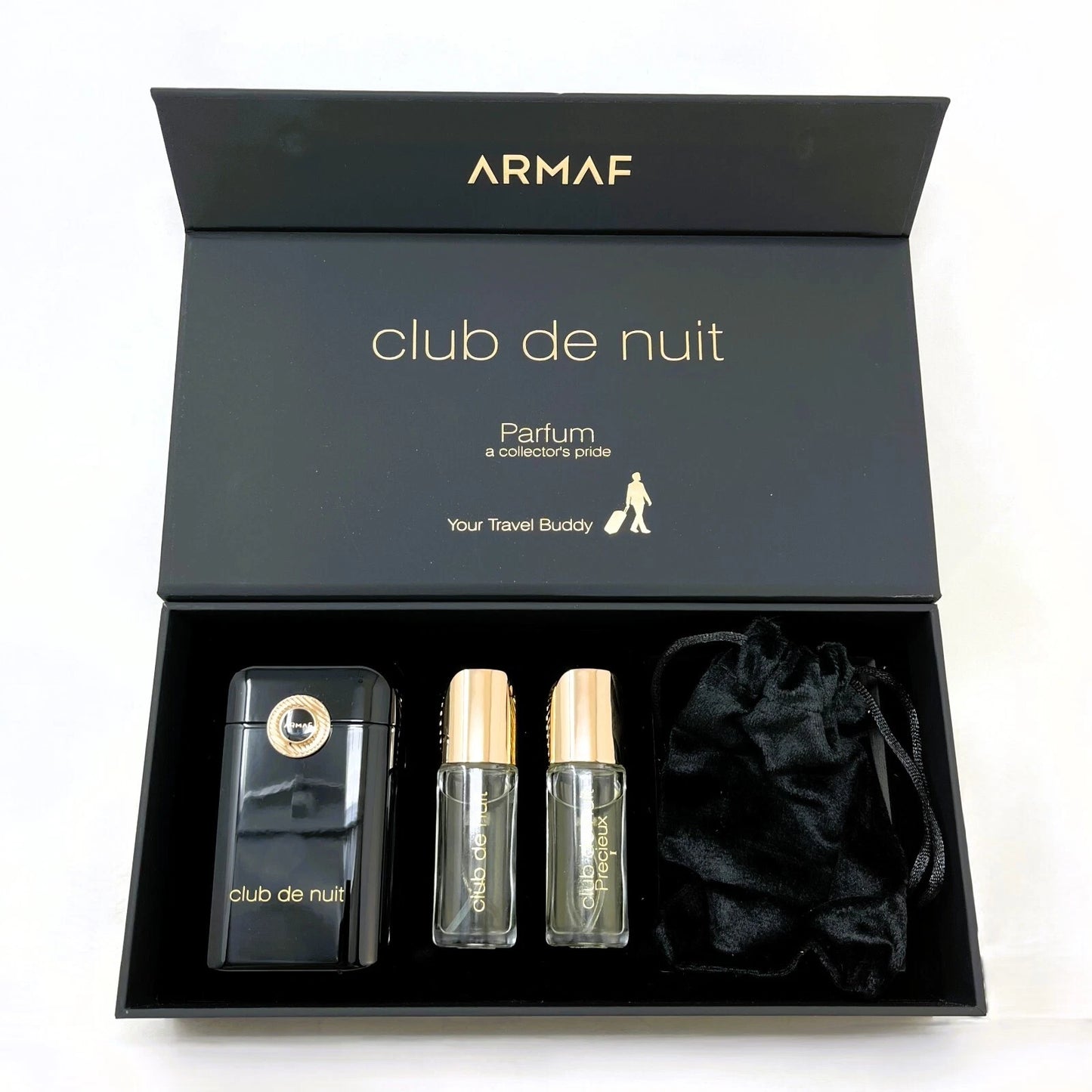 Armaf Club de Nuit Parfum Travel Buddy Set 12ml EDP Spray PRECIEUX + 12ml EDP + AND LUXURY CASE & POUCH