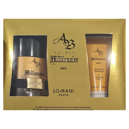 Lomani Men's AB Spirit Millionaire Gift Set Fragrances 2Pcs EDP 3.3oz- Shower Gel