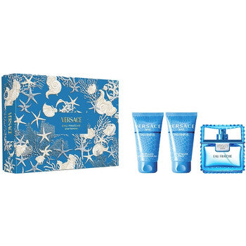 Versace Eau Fraiche pour Homme 3Pcs Set 3.4oz 5.0EDT Spray + 5.0oz Bath & Shower Gel + 0.17oz EDT Spray